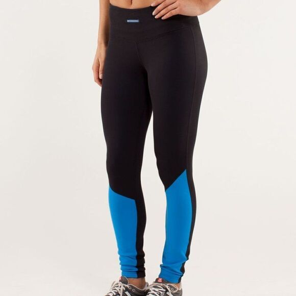 Lululemon Run: Runder Under Pant Beaming Blue / Black - Picture 3 of 12